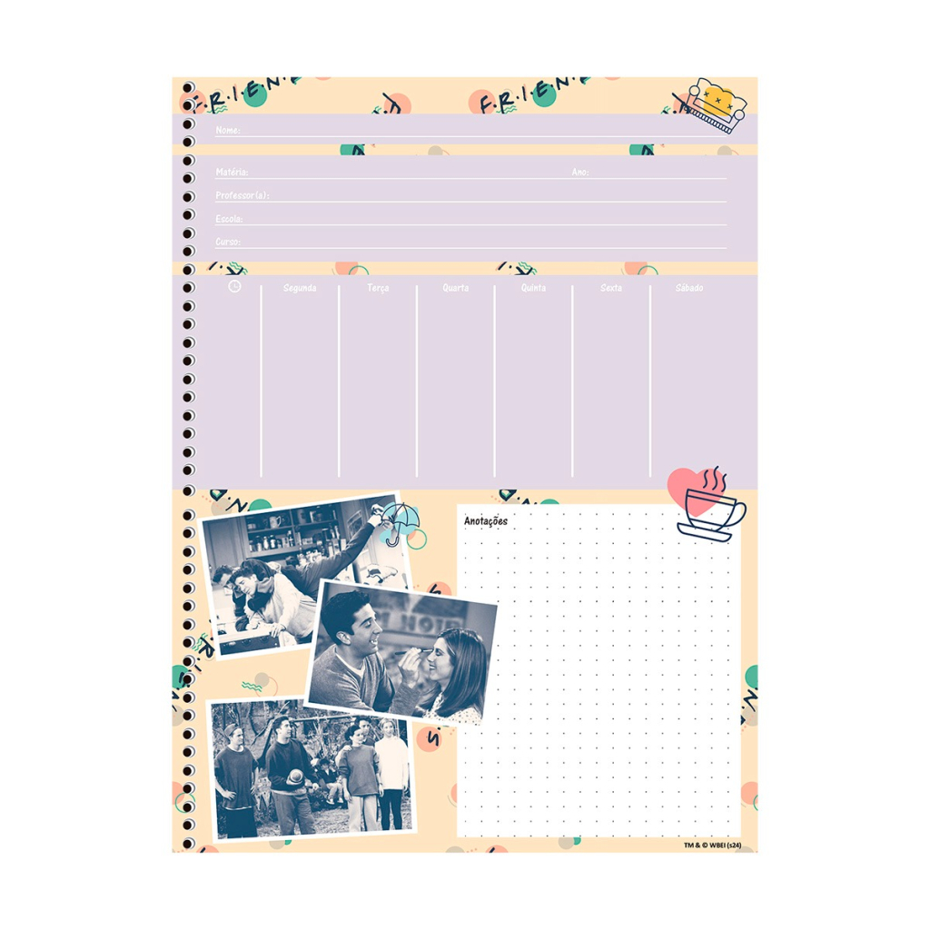 CADERNO UNIVERSITÁRIO 1M 80F - FRIENDS