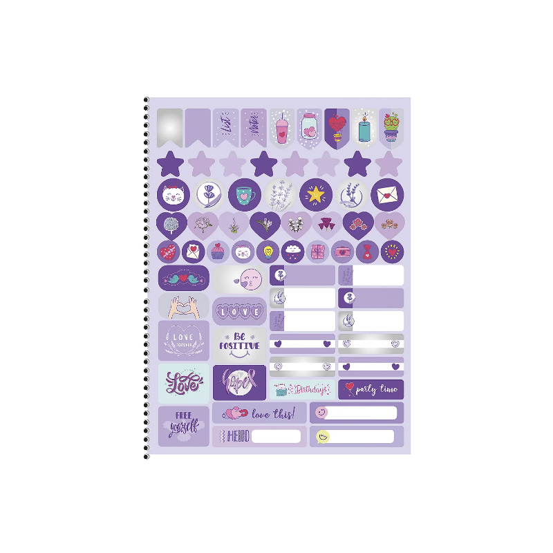 CADERNO UNIVERSITÁRIO 1M 80F - LAVENDER