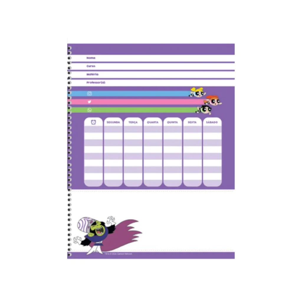 CADERNO UNIVERSITÁRIO 1M 80F - MENINAS SUPER PODEROSAS