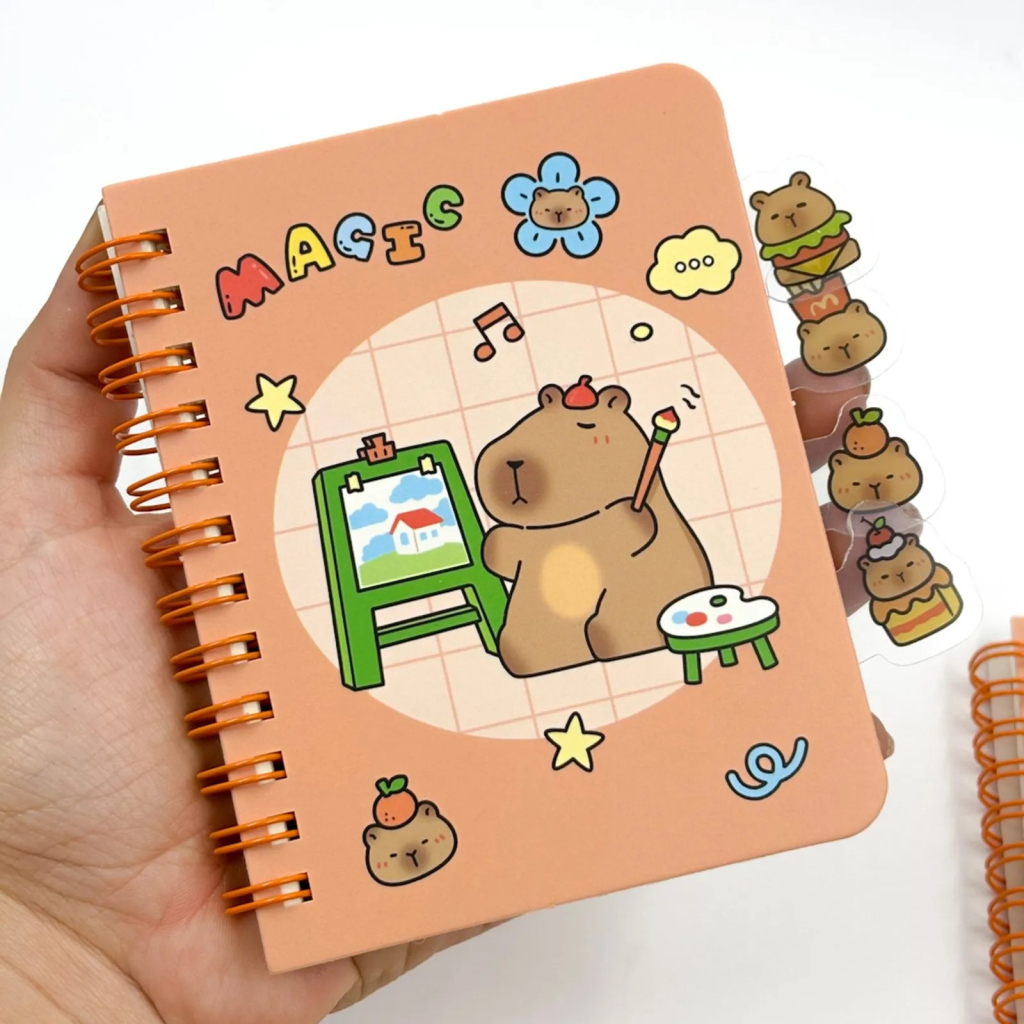 Mini Caderno com Divisórias Capivara