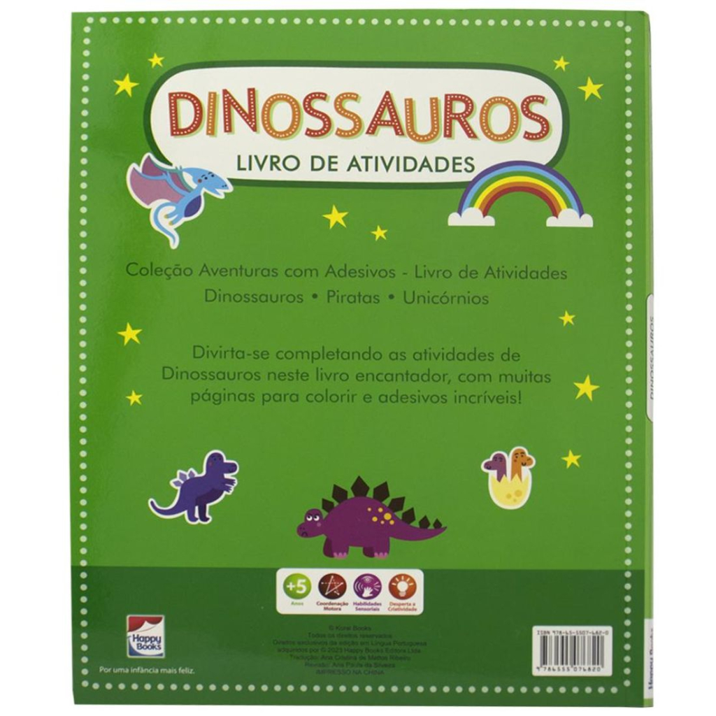 Aventuras com Adesivos - Livro de Atividades: Dinossauros