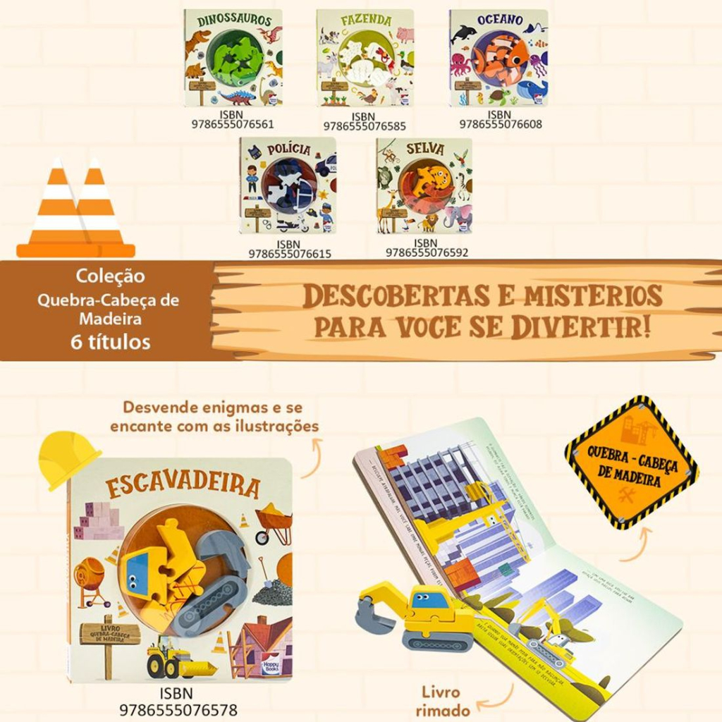 Livro Quebra-cabeça de madeira: Fazenda