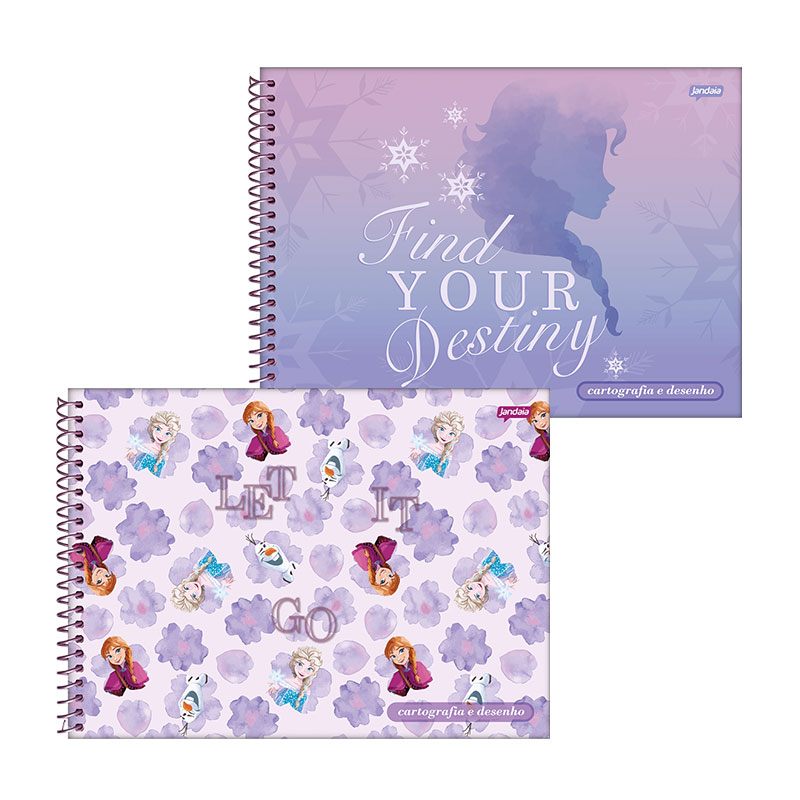 CADERNO DESENHO CARTOGRAFIA 80FLS - FROZEN
