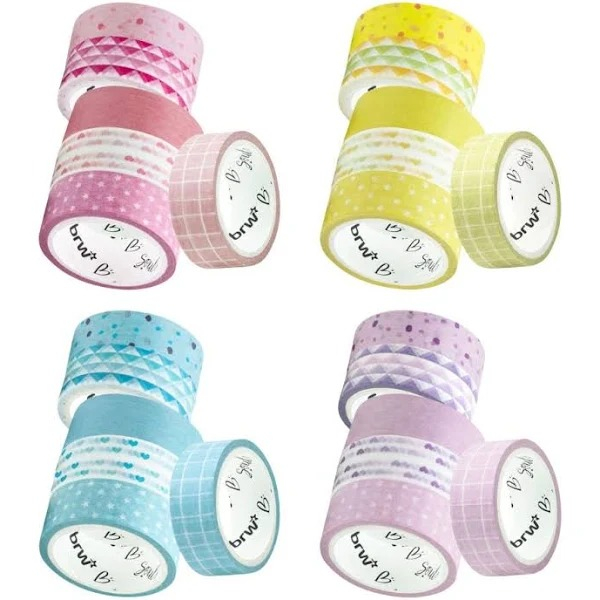 FITA ADESIVA WASHI TAPE PASTEL ESTAMPADA - 10MMX5M