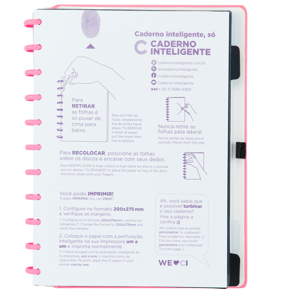 CADERNO INTELIGENTE ALL PINK - GRANDE