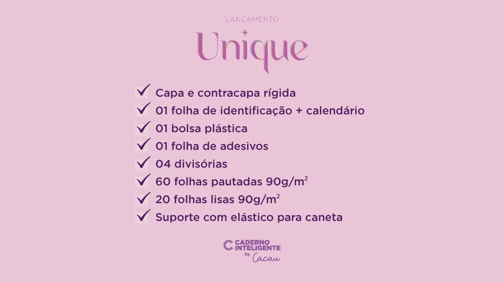 CADERNO INTELIGENTE UNIQUE BY CACAU - MEDIO