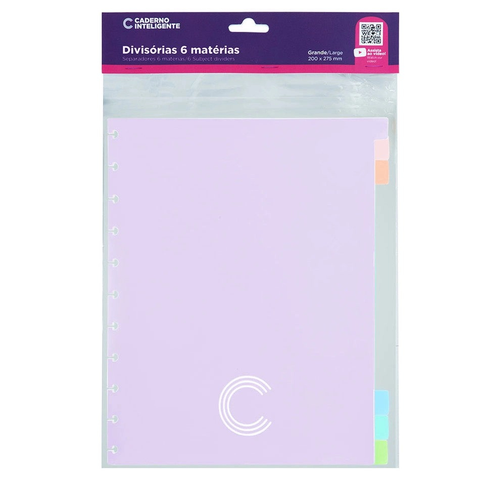 DIVISORIAS CADERNO INTELIGENTE - 6 MATERIAS - GRANDE