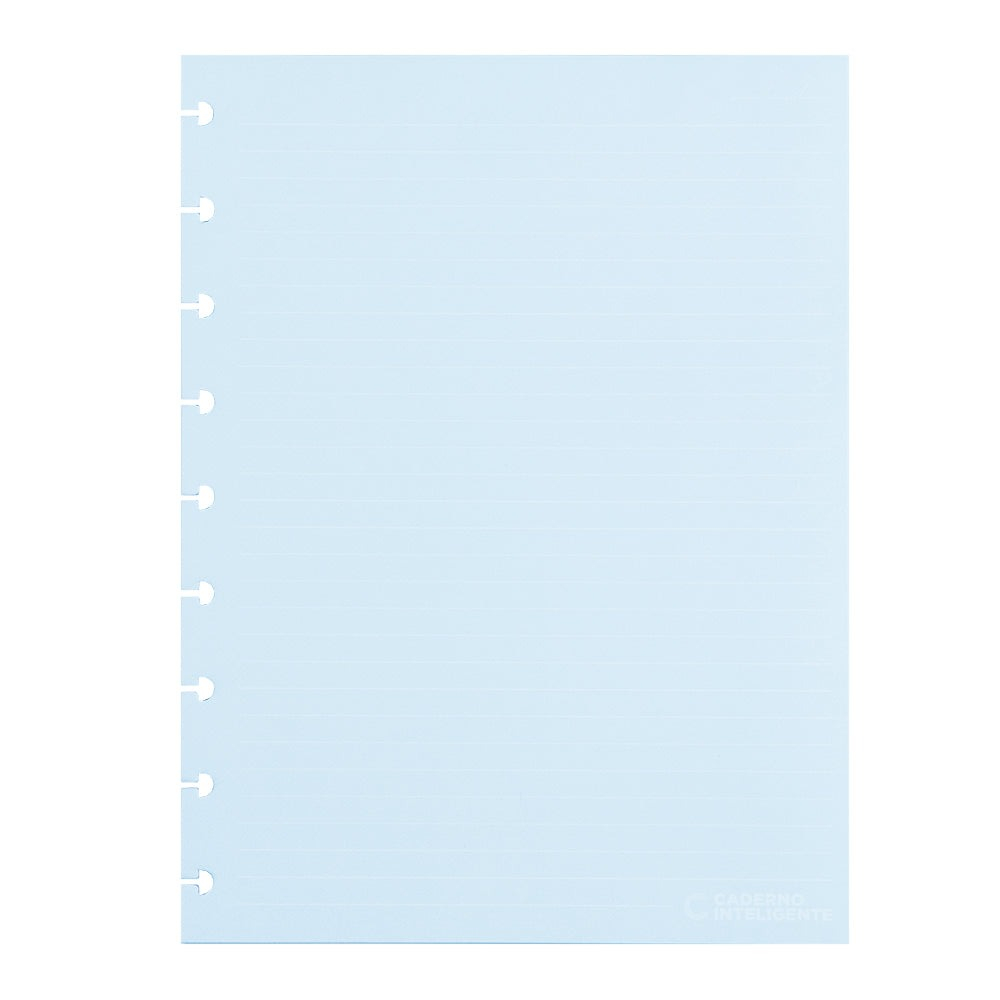 REFIL AZUL LINHAS BRANCAS BLUELOVER - A5 90G
