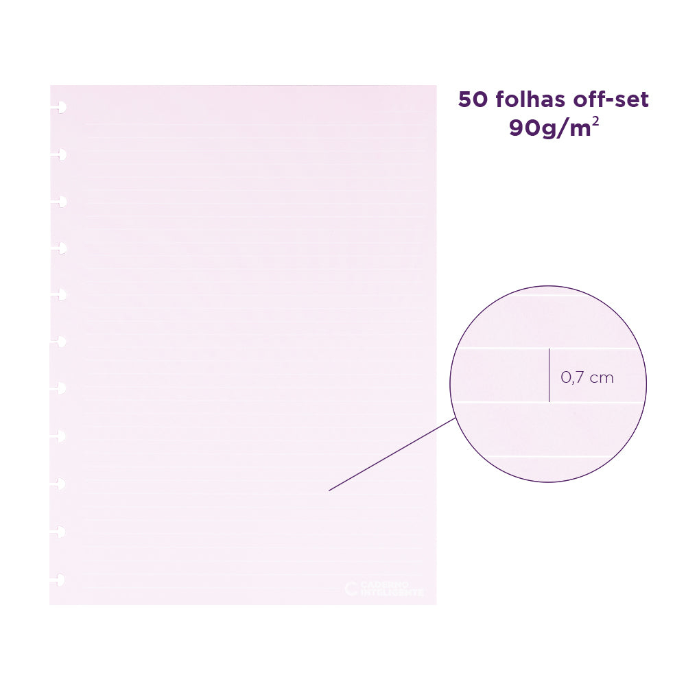 REFIL PAUTADO #PINKLOVER LINHAS BRANCAS - GRANDE 90G