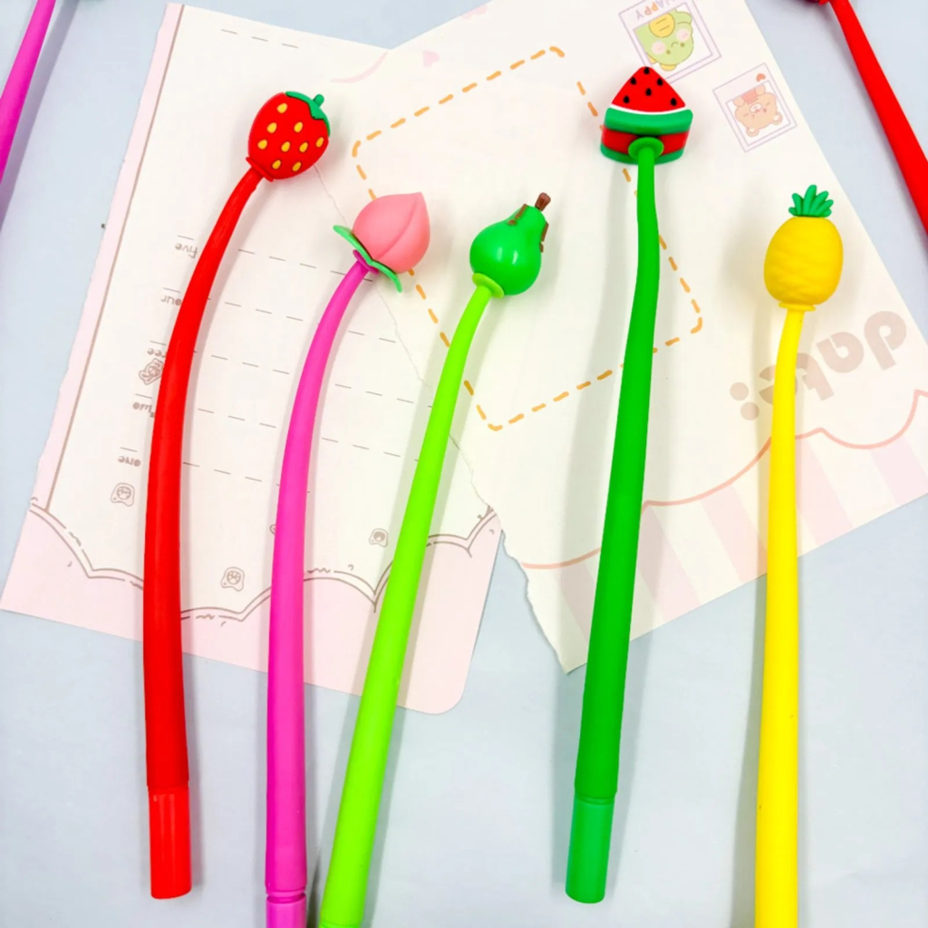 Caneta Flexivel Dancante Frutinhas