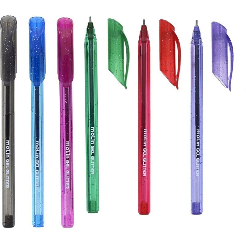 KIT CANETA GEL GLITTER  6 CORES