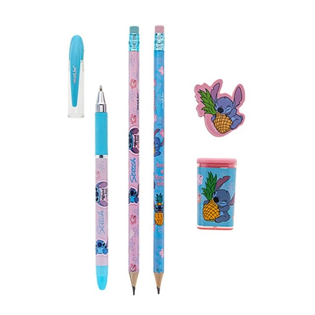 KIT ESCOLAR STITCH C/5 UN (1CAN,2LAPIS,1BORR,1APONT)