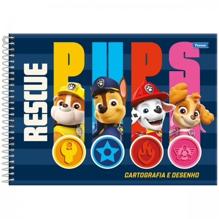 CADERNO CARTOGRAFIA E DESENHO 80F - PATRULHA CANINA