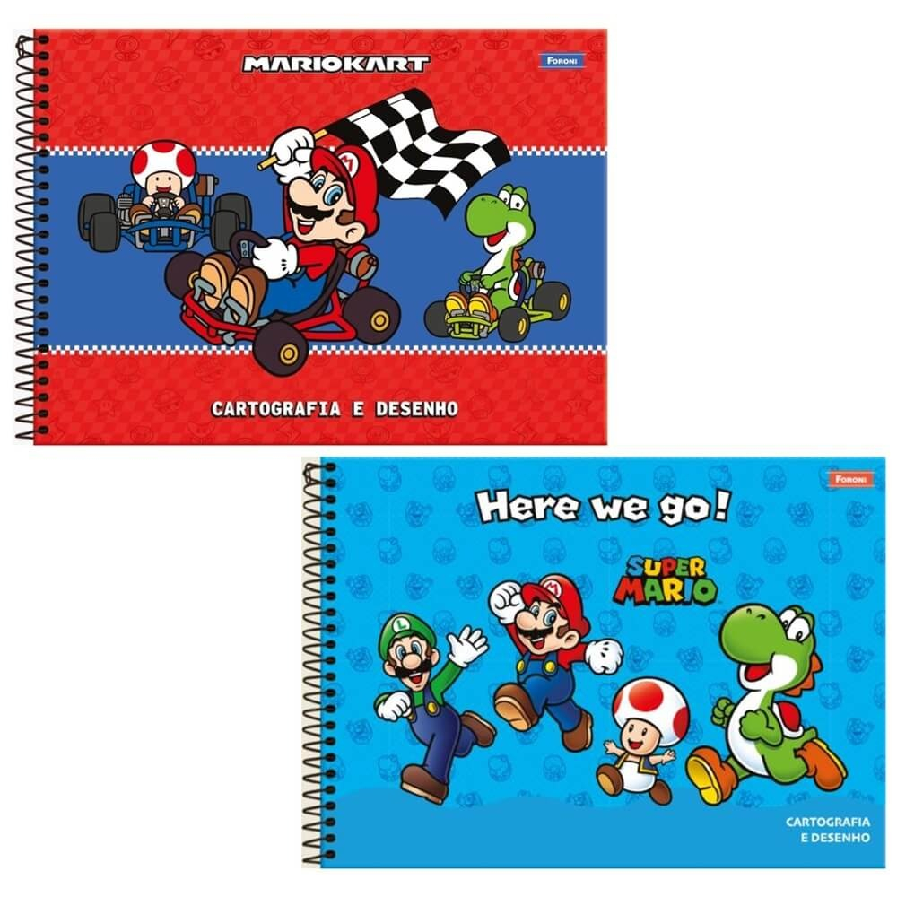 CADERNO CARTOGRAFIA E DESENHO 80F - SUPER MARIO BROS