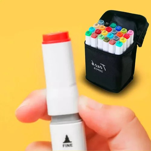 MALETA CANETINHAS PINTURA 2 PONTAS - 24 cores