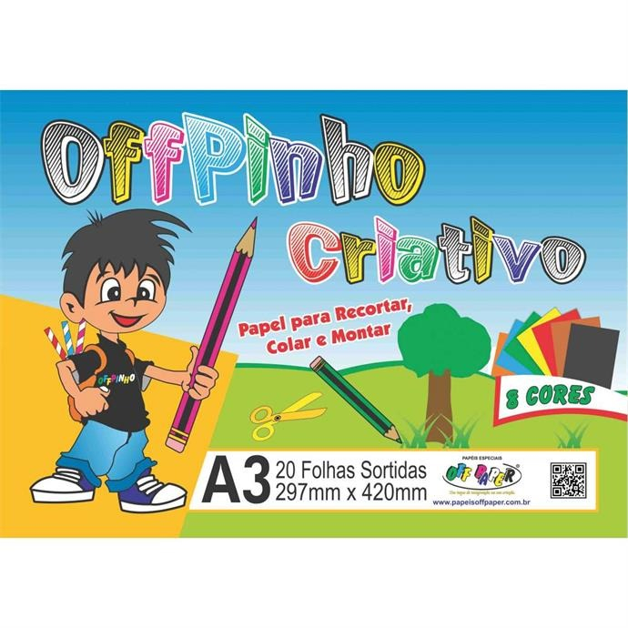 BLOCO PARA EDUCACAO ARTISTICA OFFPINHO CRIATIVO A3 120G 20FL