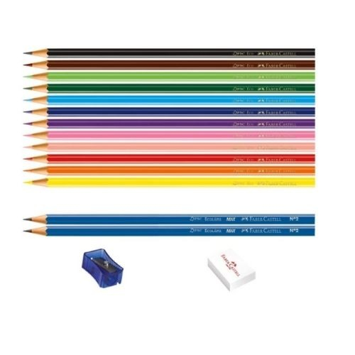 ECOLAPIS 12 CORES  KIT ESCOLAR FABER-CASTELL