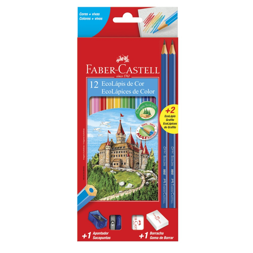 ECOLAPIS 12 CORES  KIT ESCOLAR FABER-CASTELL