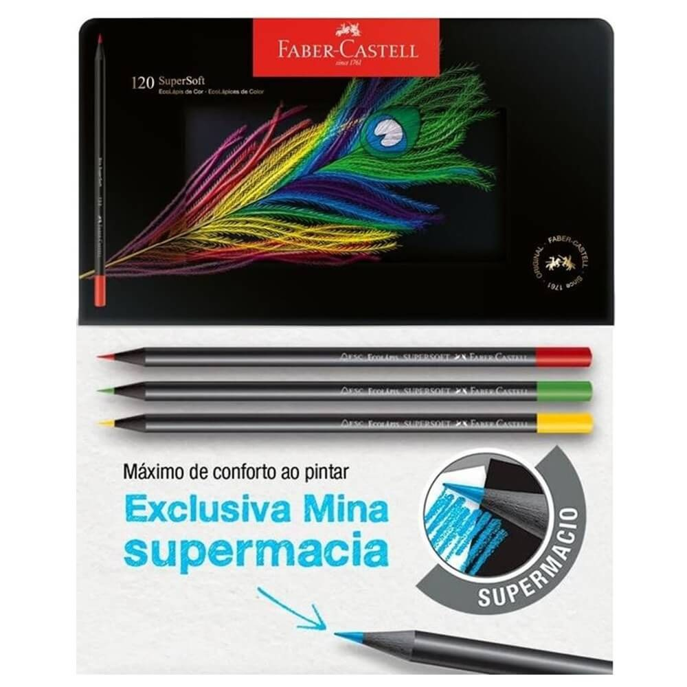LATA ECOLAPIS DE COR SUPERSOFT 120 CORES FABER-CASTELL