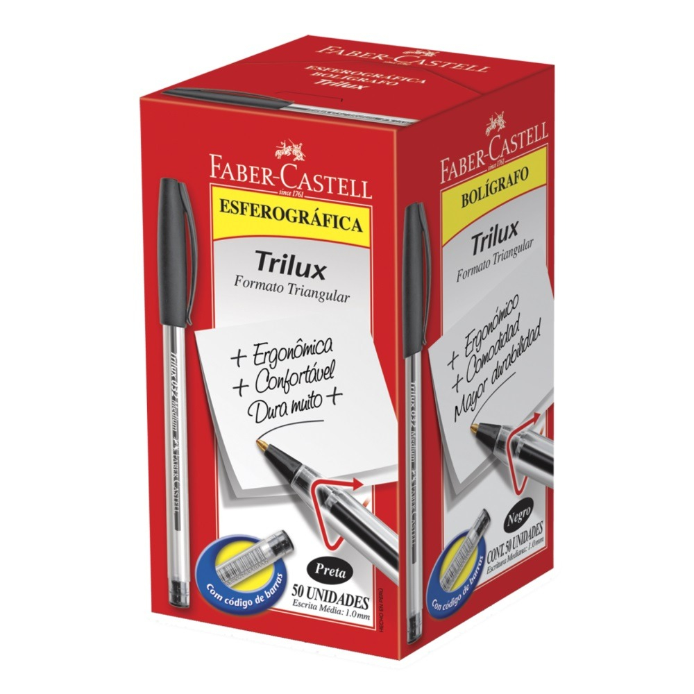 CANETA ESFEROGRÁFICA TRILUX - PRETA