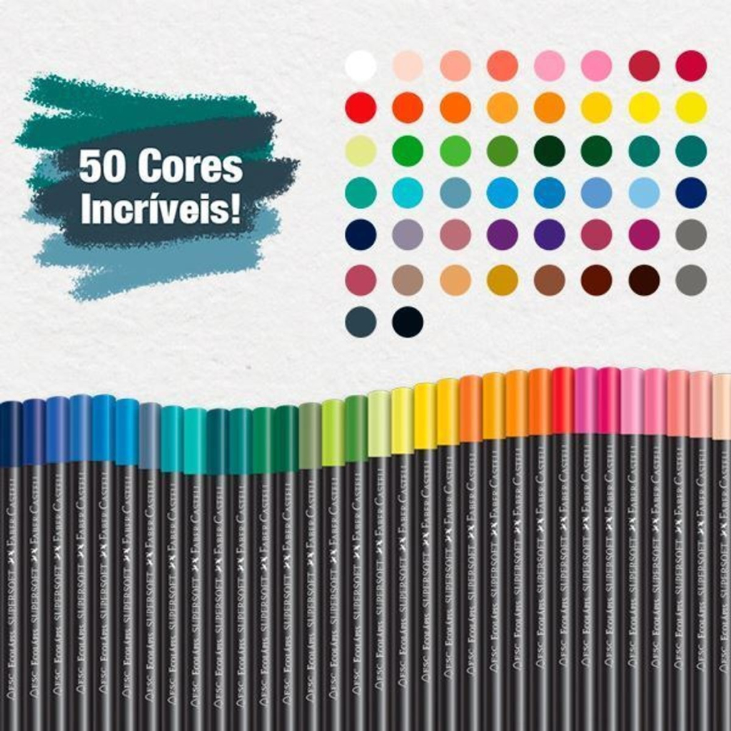 ECOLAPIS DE COR SUPERSOFT 50 CORES FABER-CASTELL