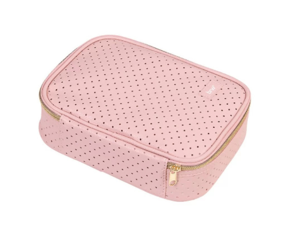 ESTOJO 100 PENS PERFURADO - PU - 1 ZIPER - ROSA