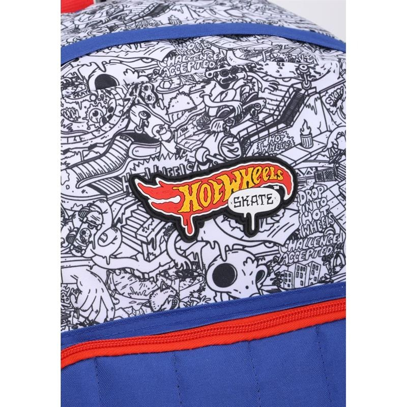 MOCHILA HOT WHEELS SKATE G BRANCO - LUXCEL