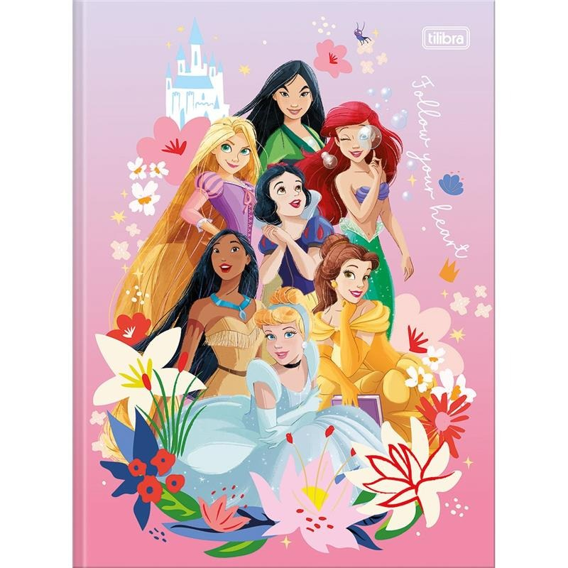 CADERNO BROCHURA 1/1 80F - PRINCESAS