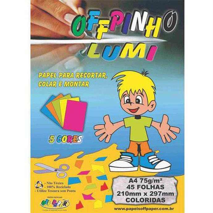 OFFPINHO LUMI 120G A4 - 5 CORES - 25FLS (NEON)
