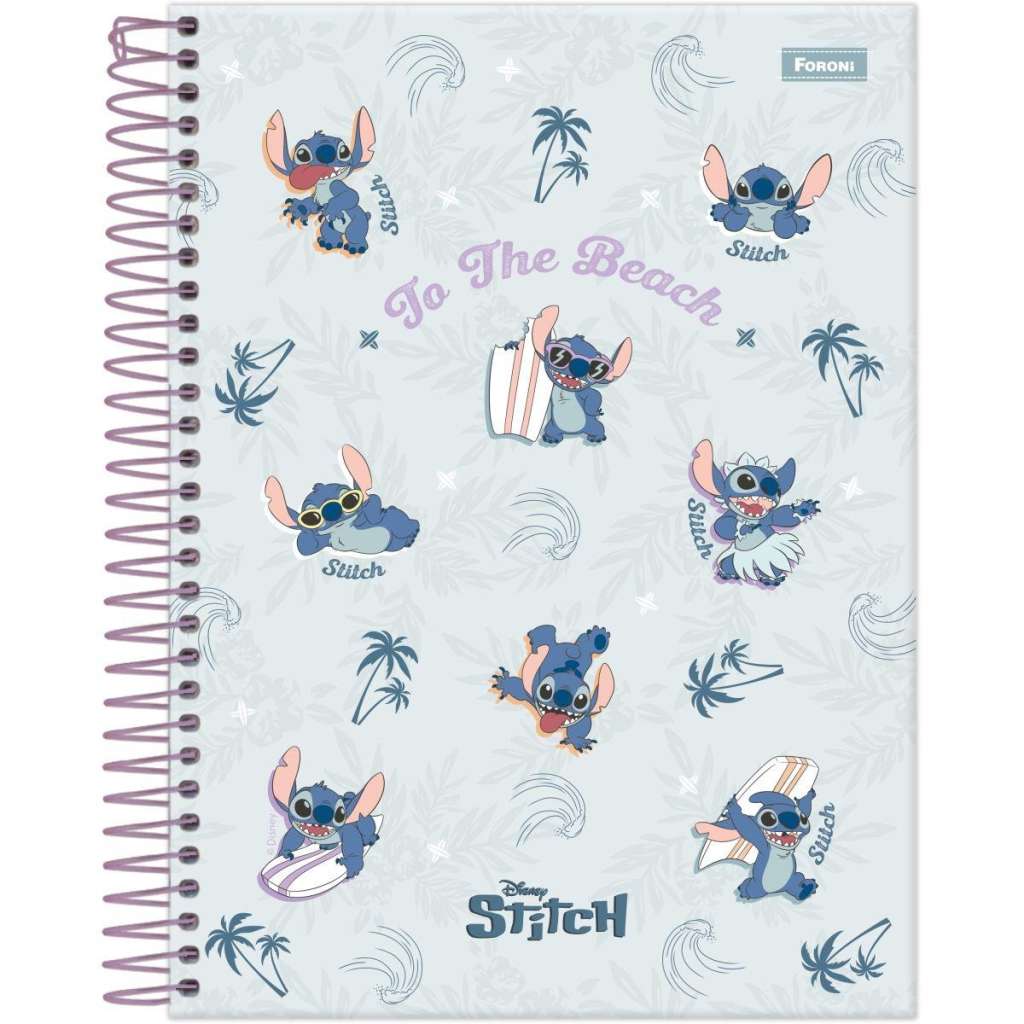 CADERNO COLEGIAL 1M 80F - STITCH