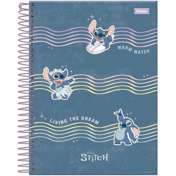 CADERNO COLEGIAL 1M 80F - STITCH