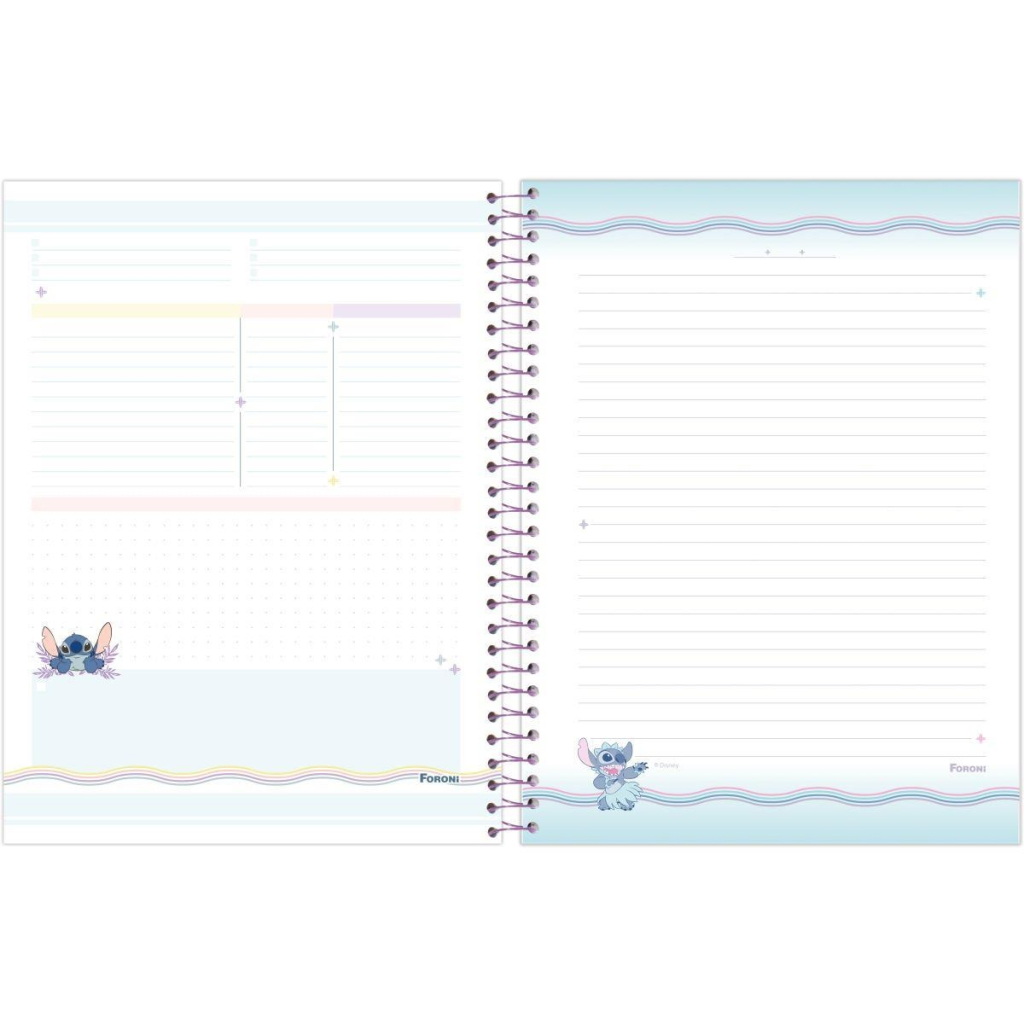 CADERNO COLEGIAL 1M 80F - STITCH
