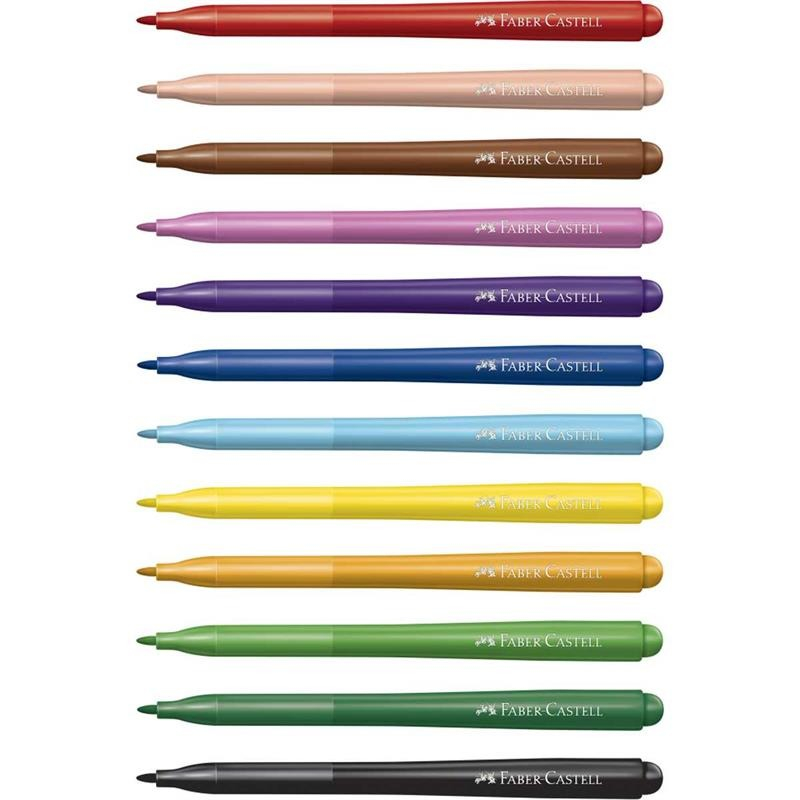 CANETA HIDROGRAFICA VAI E VEM 12 CORES FABER-CASTELL