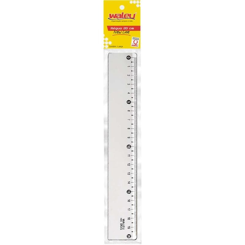 RÉGUA DE POLIESTIRENO NEW LINE CRISTAL 20CM