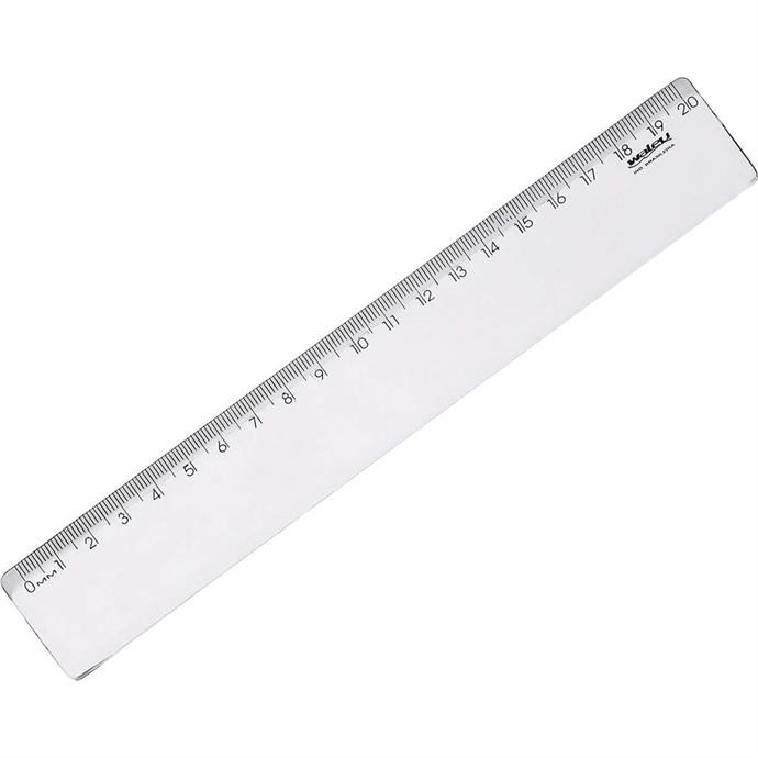 RÉGUA DE POLIESTIRENO NEW LINE CRISTAL 20CM