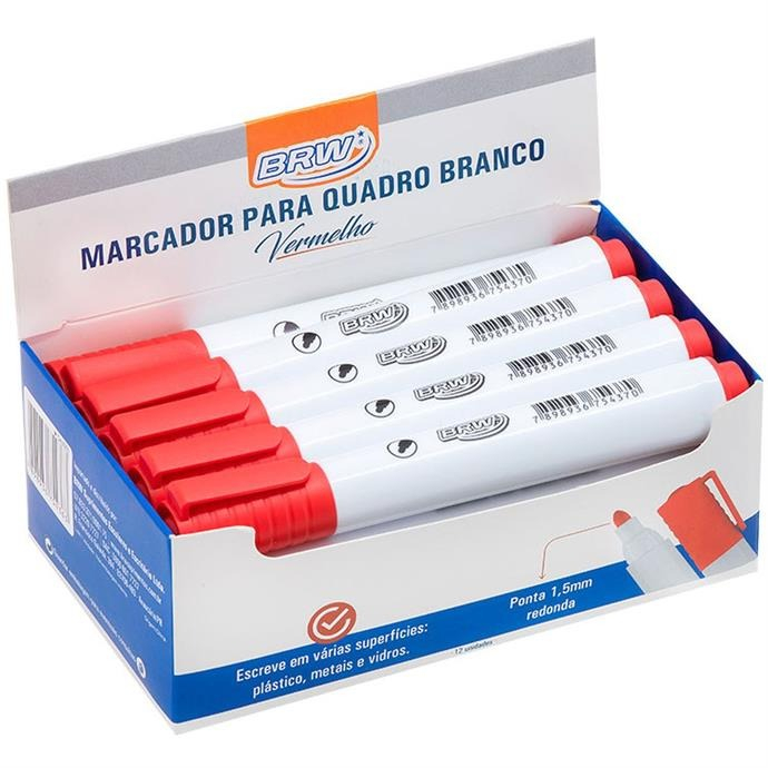 PINCEL QUADRO BRANCO VERMELHO BRW