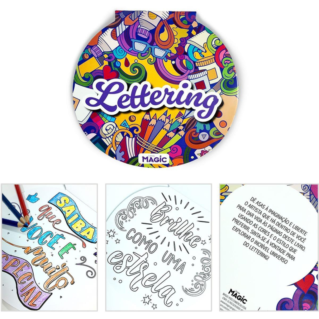 LIVRO DE COLORIR LETTERING 24PGS 17,5CM