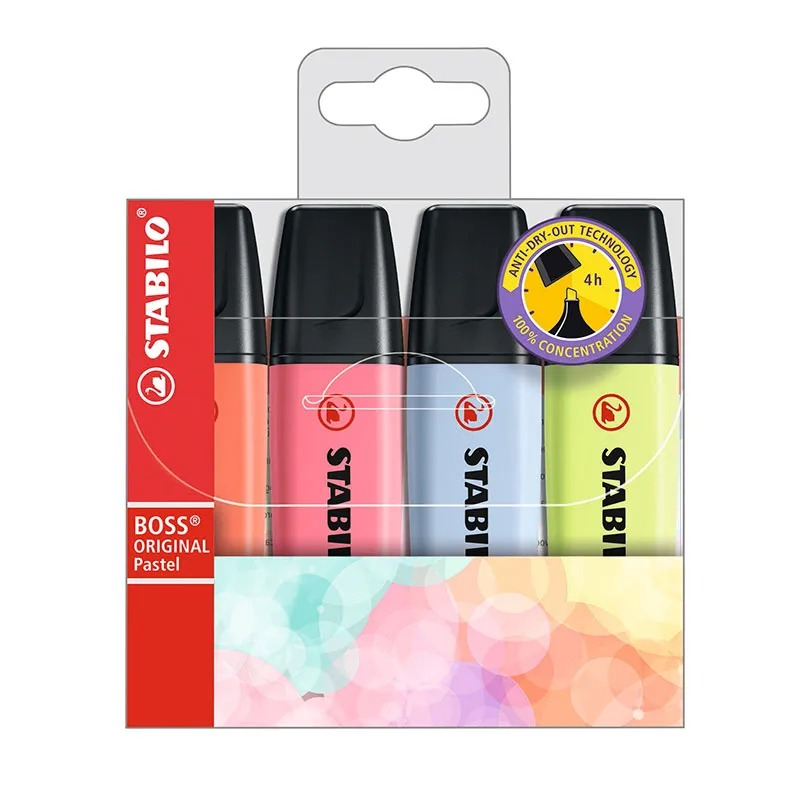 KIT STABILO BOSS PASTEL ESTOJO C/4 - 70/4-3