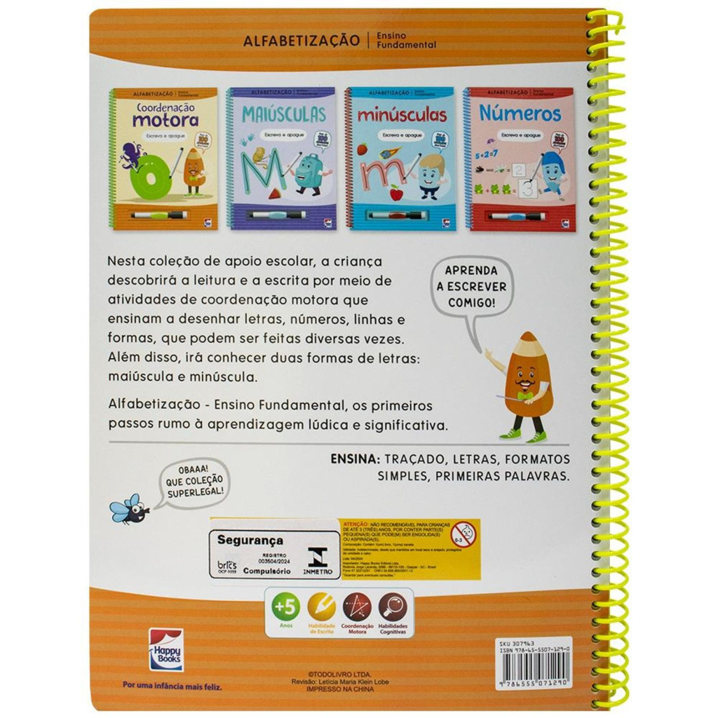 ENSINO FUNDAMENTAL ALFABETIZACAO ESCREVA E APAGUE: COORDENAÇÃO MOTORA