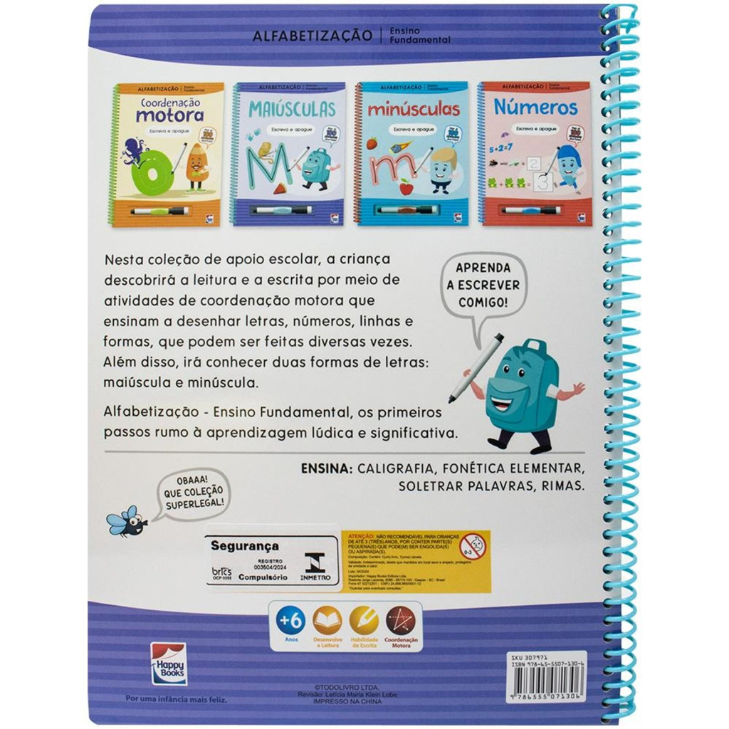 ENSINO FUNDAMENTAL ALFABETIZACAO ESCREVA E APAGUE: MAIUSCULA