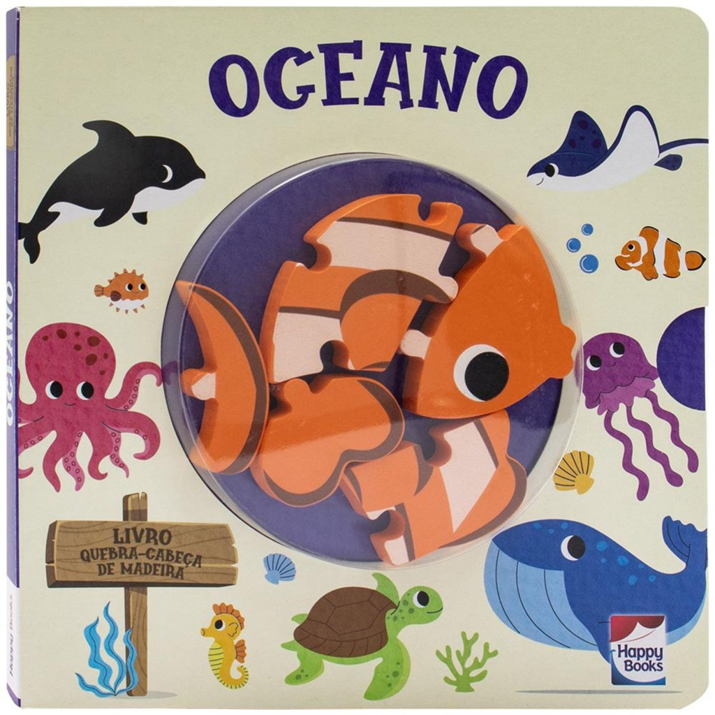 LIVRO QUEBRA-CABECA DE MADEIRA: OCEANO