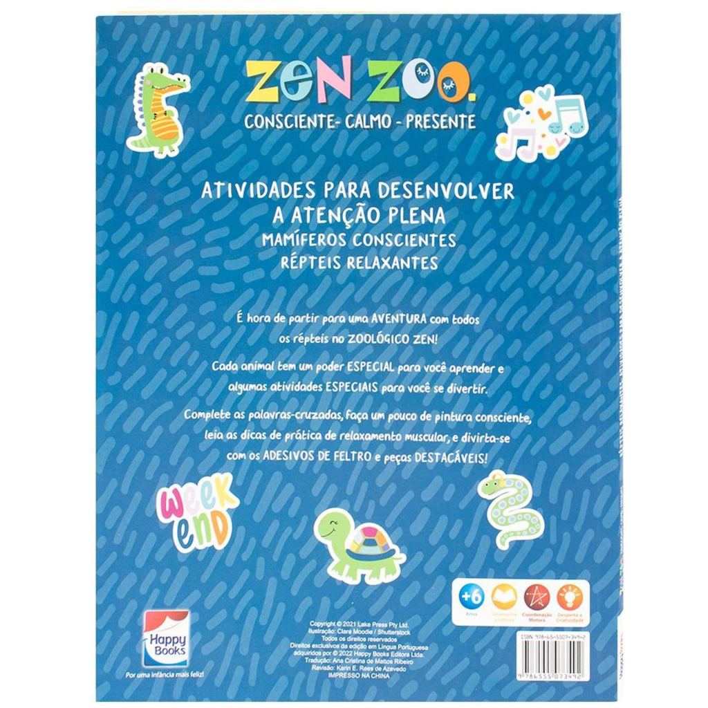 ZEN ZOO - REPTEIS RELAXANTES: LIVRO DE ATIVIDADES COM ADESIVO