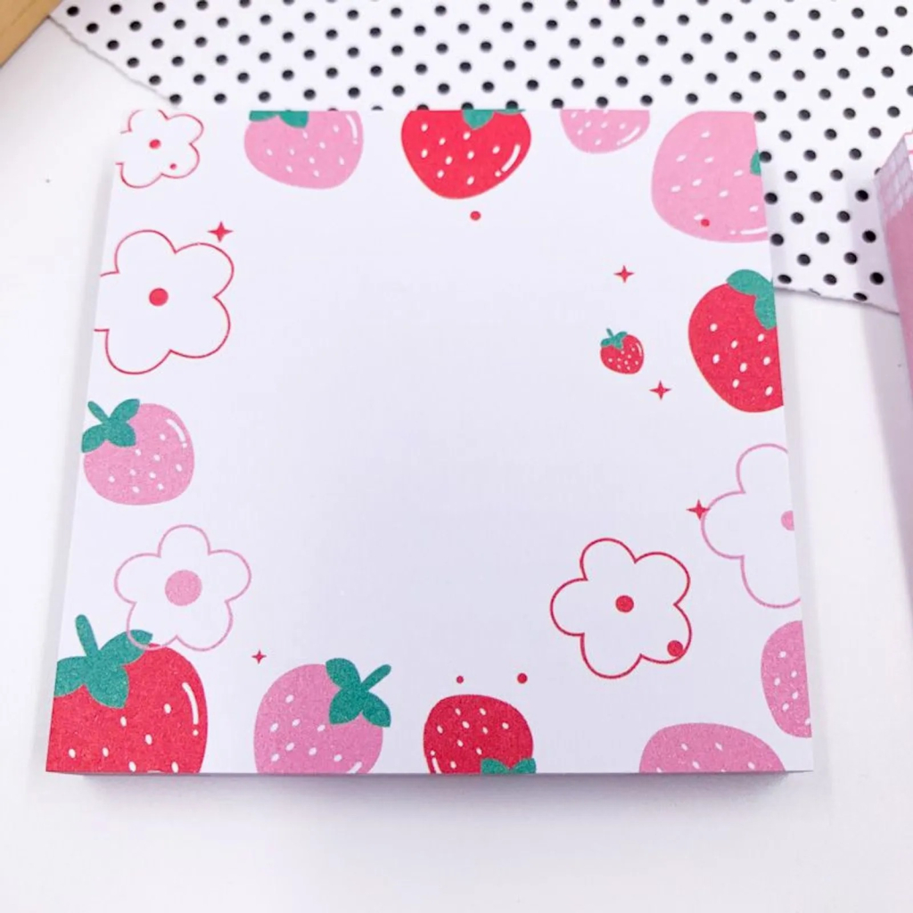 Bloco de Notas Adesivado Morango Strawberry