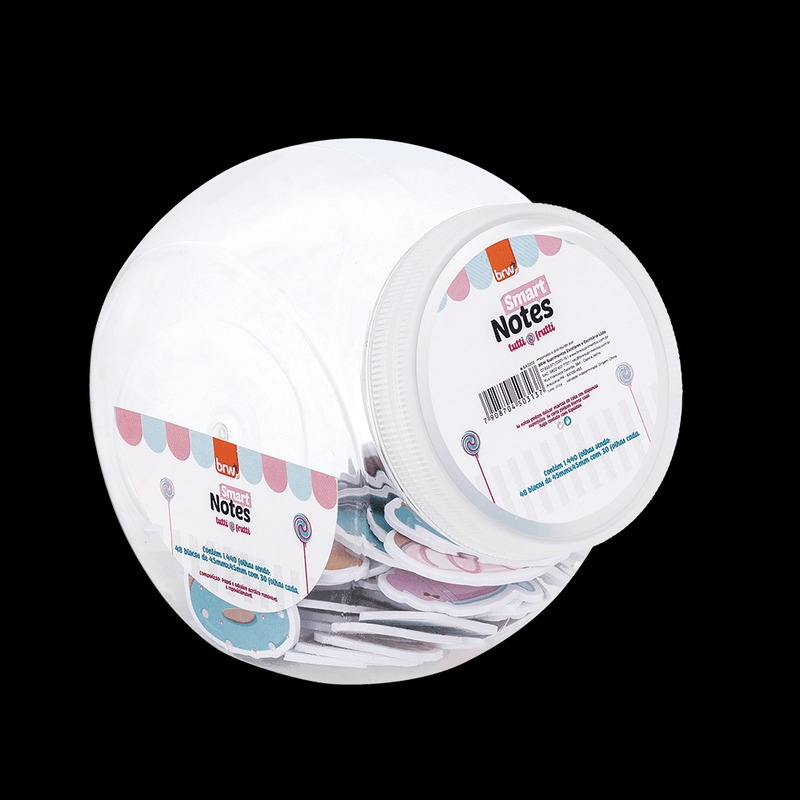 BLOCO SMART NOTES 45X45MM - TUTTI FRUTTI - 30 FLS