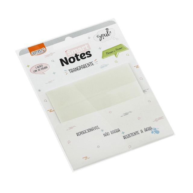 BLOCO SMART NOTES 76X76MM - TRANSPARENTE - 20FLS - 1BLOCO