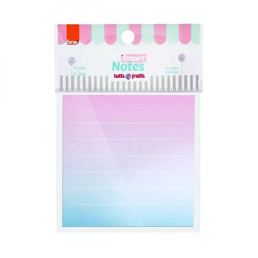 BLOCO SMART NOTES 76X76MM PAUTADO - TUTTI-FRUTTI - 50FLS - 1BLOCO