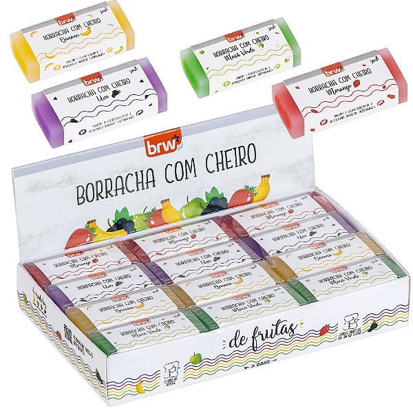 BORRACHA TRANSPARENTE COM CHEIRO DE FRUTAS