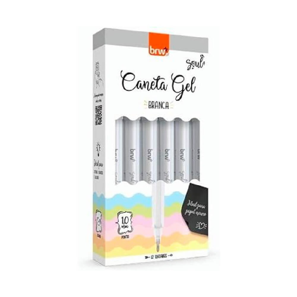 CANETA ESFEROGRÁFICA GEL 1.0MM - BRANCA