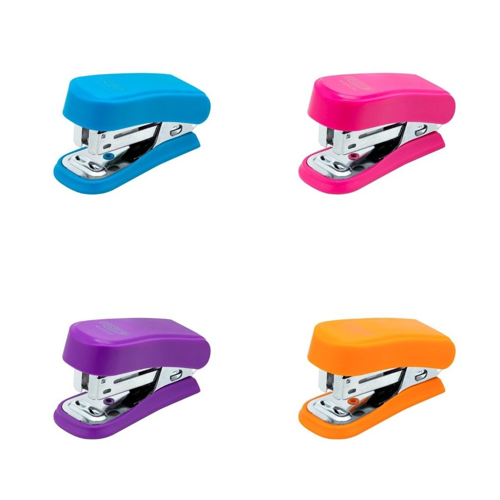 GRAMPEADOR PLÁSTICO MINI PARA 20FLS - BASE DE 6,8CM - CORES NEON