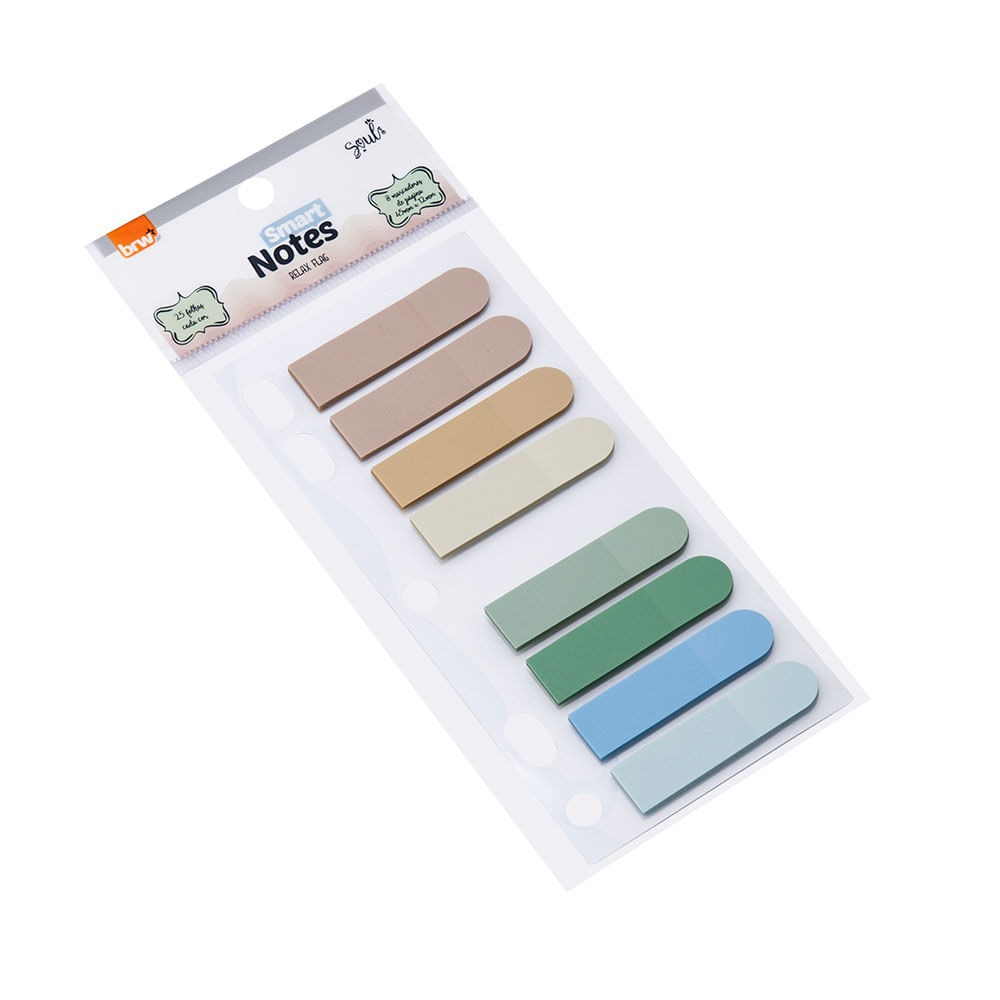 MARCADOR DE PÁGINAS 12X45MM - RELAX - PARA FICHÁRIO - 8 CORES